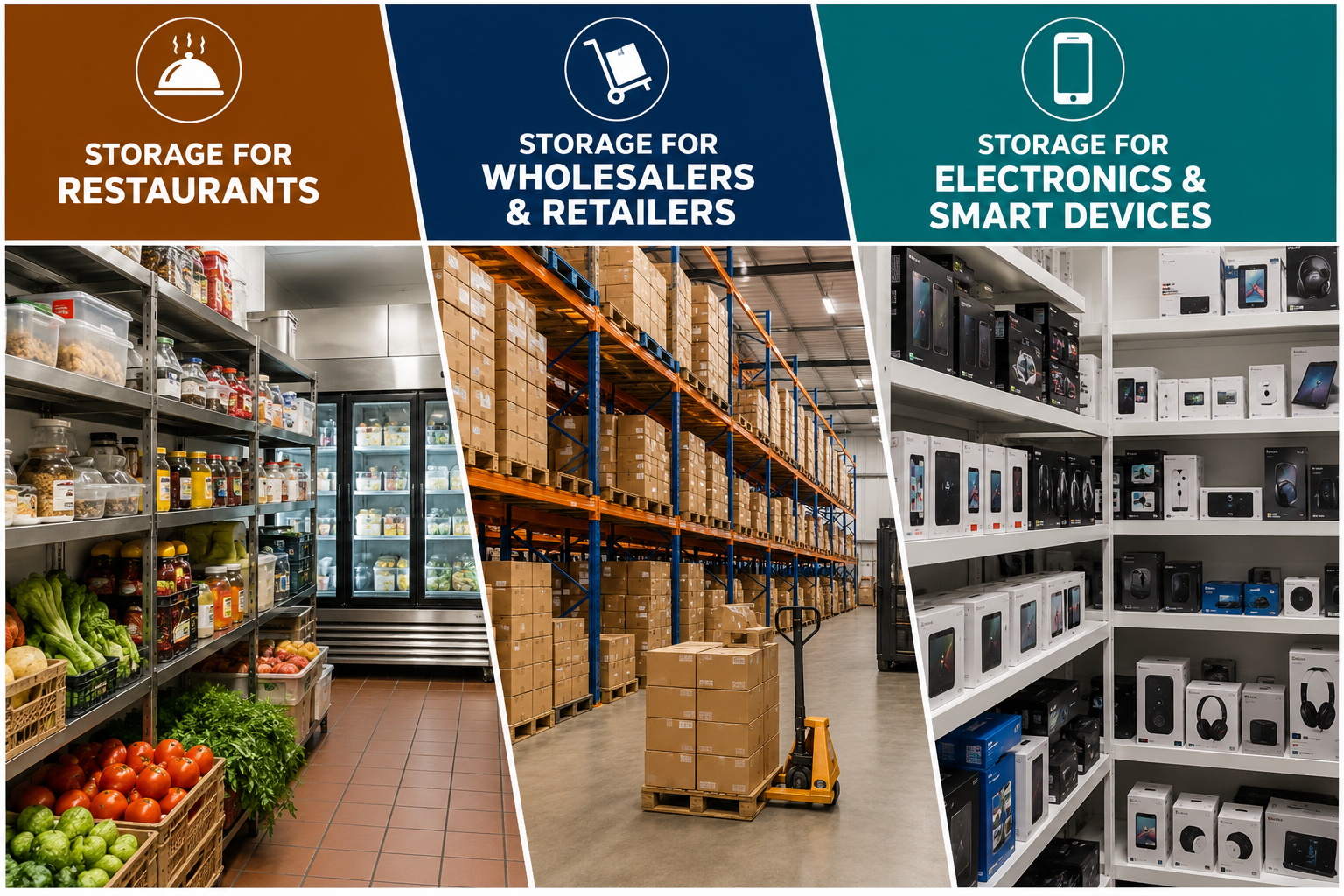 Specialized Storage Solutions: Serving Restaurants, Wholesalers & Retailers, and Electronics & Smart Devices