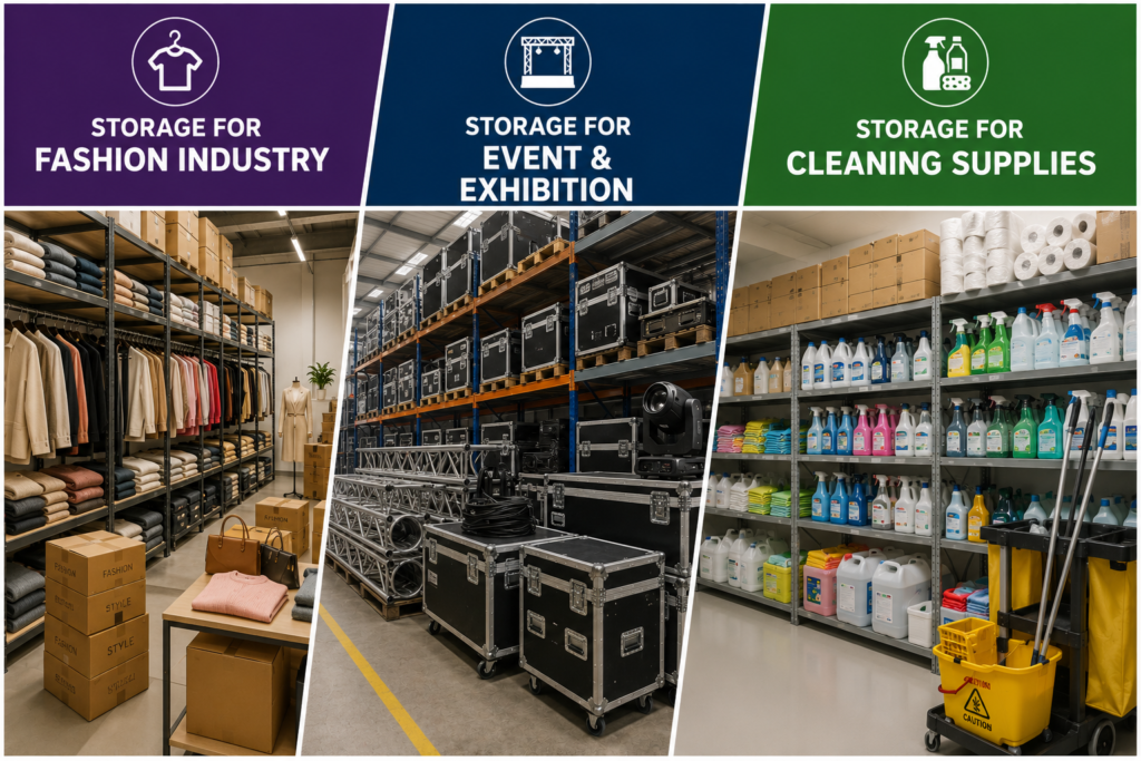 Specialized Storage Solutions: Fashion, Events, and Cleaning Supplies